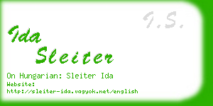 ida sleiter business card